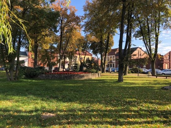 Town square of Zarnowiec, Poland, where my grandfather was born.