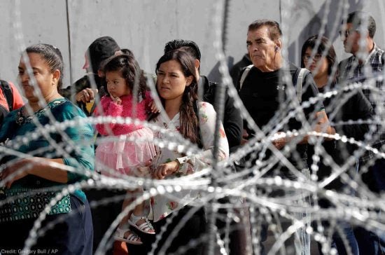 Asylum seekers at the US/Mexico border.