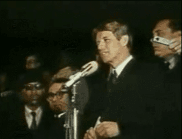 Robert F. Kennedy's delivers remarks following assassination of Martin Luther King, Jr. 