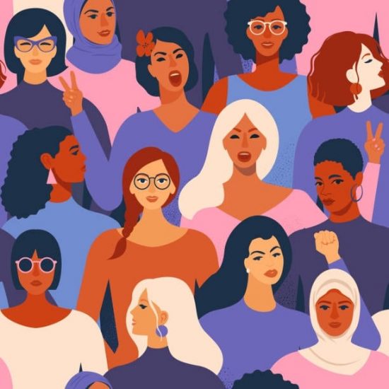 Illustration of multiracial women