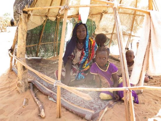 A family internally displaced in Chad, among a record nearly 51 million internally displaced people in 2019.