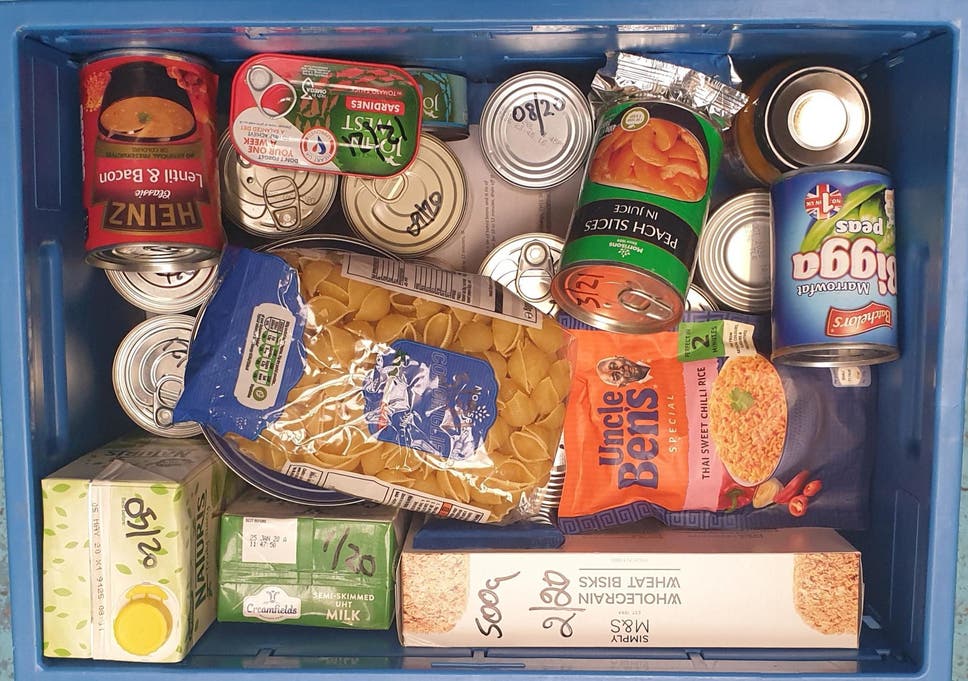 Pictured: a box with basic supplies, which forms part of the pack given to people experiencing an emergency