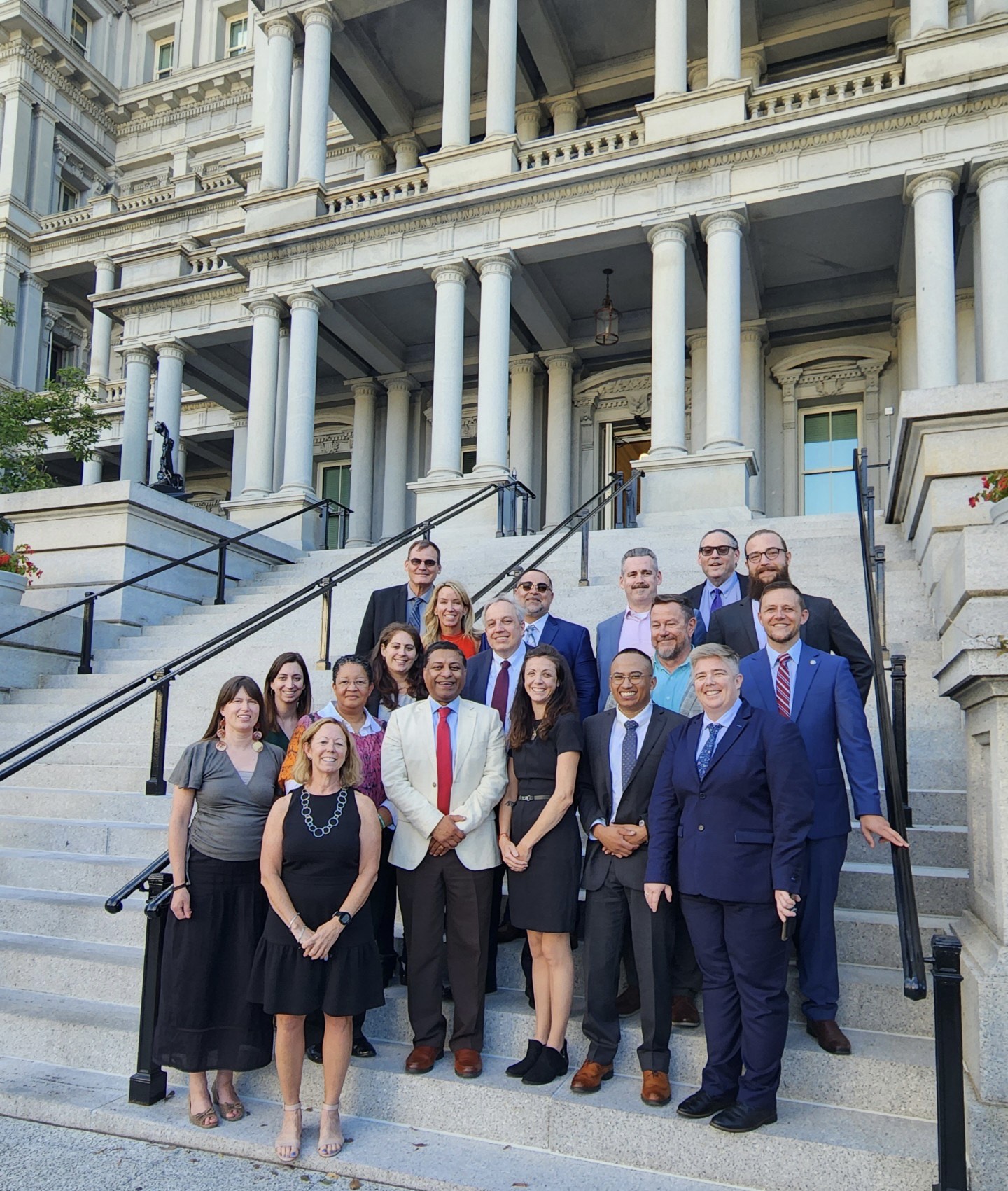 Addiction Policy Scholars on steps of EEOB