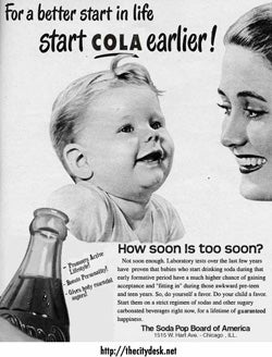 soda ad targeted at children