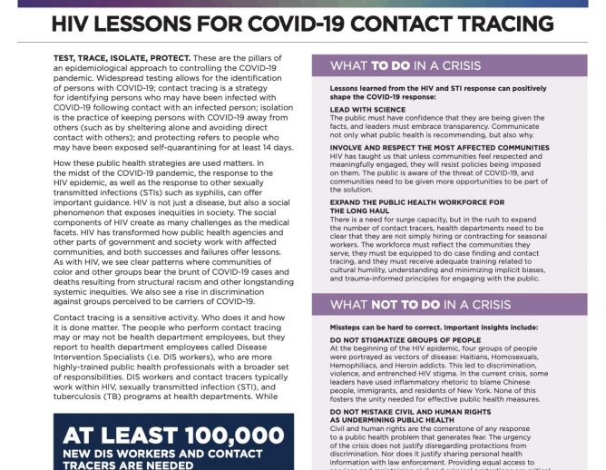 Quick Take: HIV Lessons for COVID19 Contact Tracing