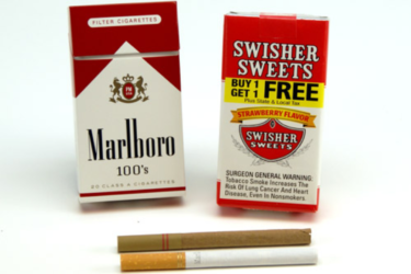 Packets of Marlboro and Swisher Sweets cigarettes