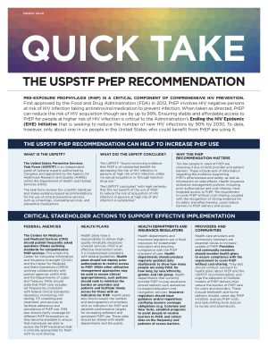 Quick Take: The USPSTF PrEp Recommendation