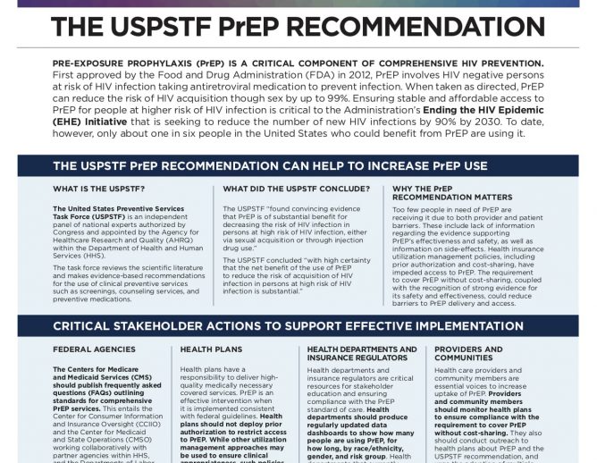 Quick Take: The USPSTF PrEp Recommendation
