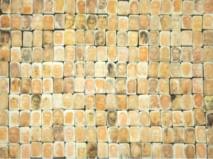 Examples of “Purgatory”, 292 portraits of offenders created on slivers of prison-issued bars of soap using transfer from newspapers while in a 23 hour maximum security lock down for one year awaiting sentencing. Smuggled out in the mail, hidden inside used decks of playing cards.