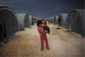 children in refugee camp