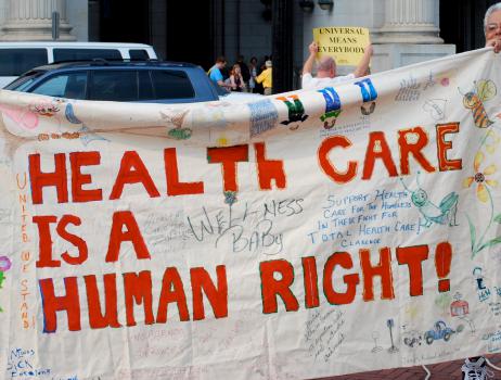 Health care is a human right protest