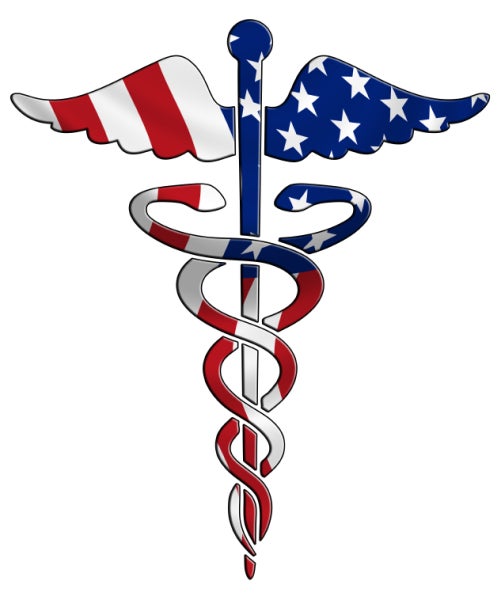 Medical symbol with American flag