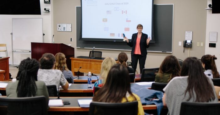 Sarah Roache Teaching a Class