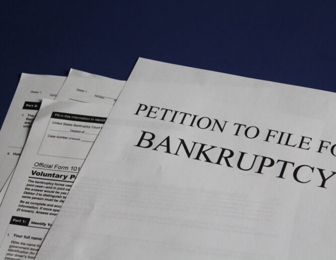 Stock photo of bankruptcy filing