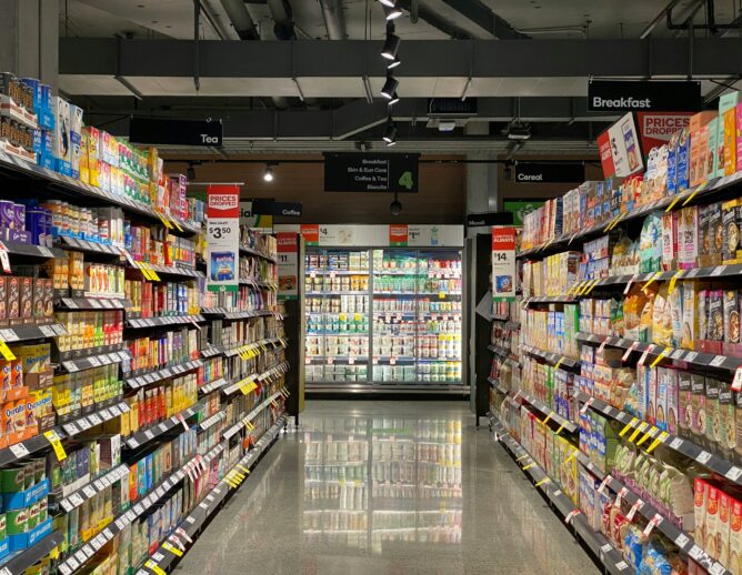 Aisle of a supermarket