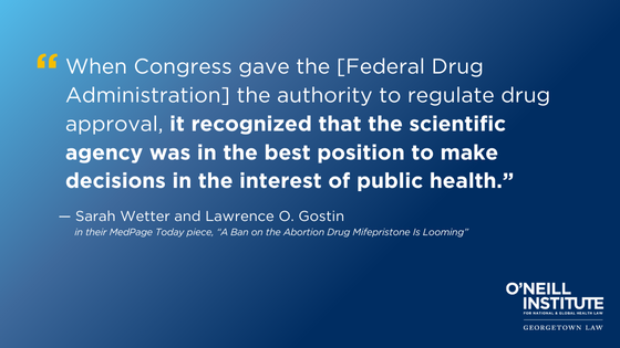 Graphic stating, "When Congress gave FDA the authority to regulate drug approval, it recognized that the scientific agency was in the best position to make decisions in the interest of public health."