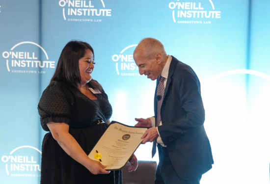  Delegate Teresa S. Woorman presents a special citation on behalf of the State of Maryland to Professor Gostin