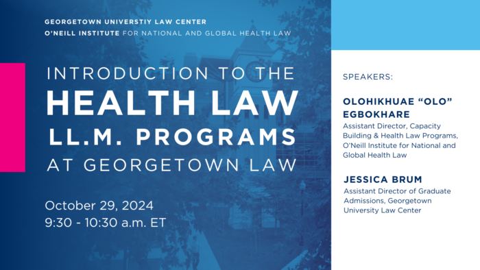 Health Law Program Webinar Graphic