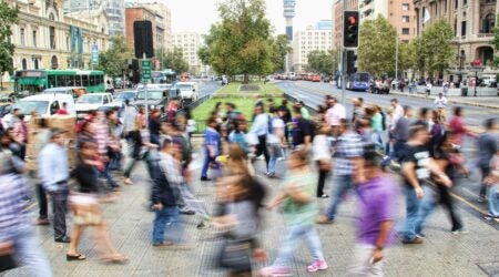 People walking in a crowd