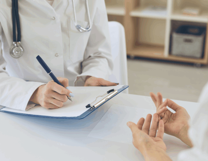 Image of doctor speaking to patient